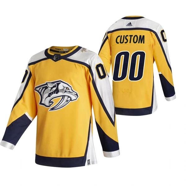 Nashville Predators Trikot Benutzerdefinierte 2022 Reverse Retro Gelb Authentic